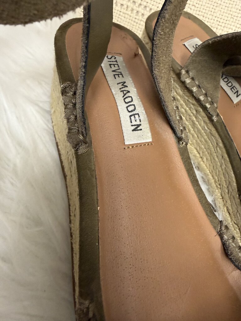 Steve Madden Olive Green Suede Platform Wedges