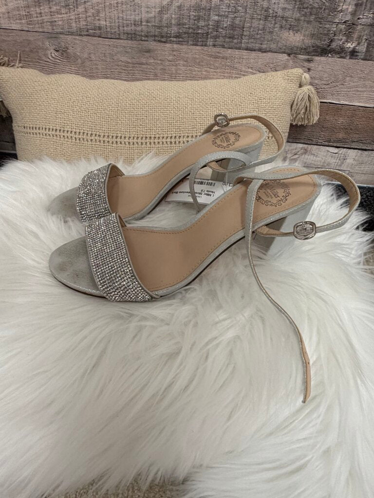 I. Miller Silver Rhinestone Block Heels