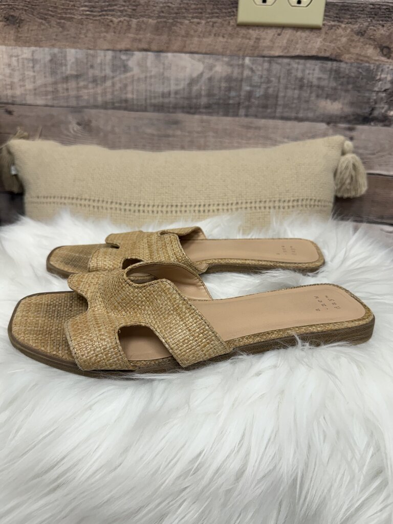 A New Day Raffia Woven Slide Sandals