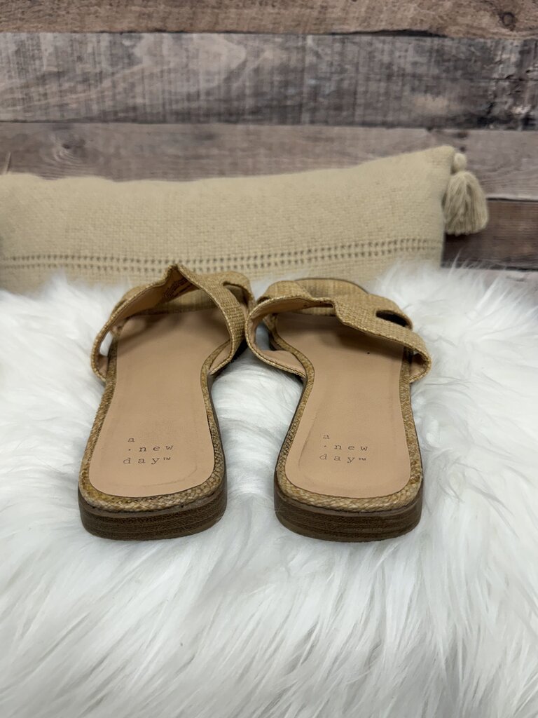 A New Day Raffia Woven Slide Sandals