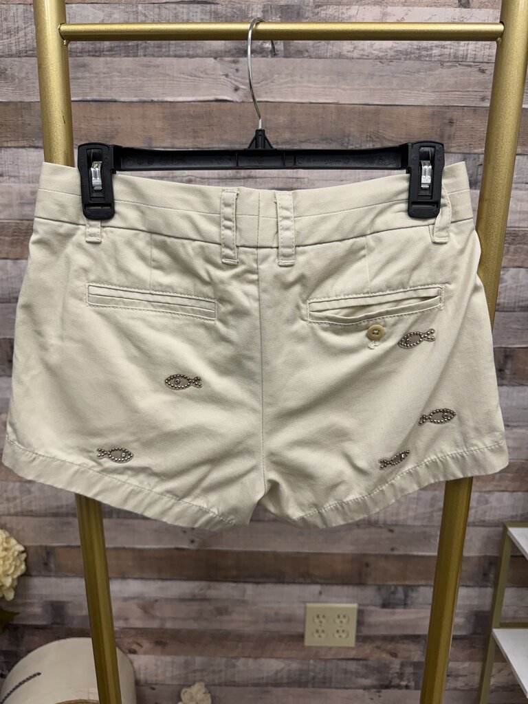 J. Crew Khaki Rhinestone Fish Shorts
