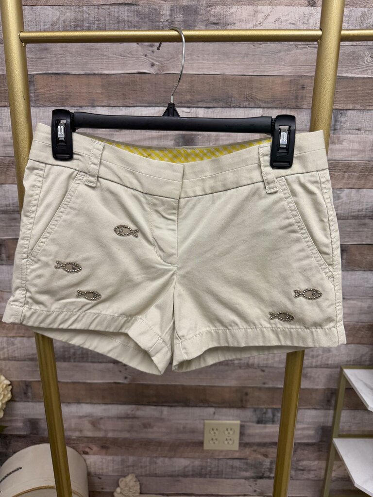 J. Crew Khaki Rhinestone Fish Shorts