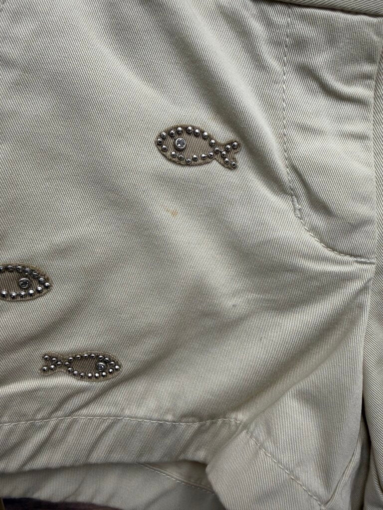 J. Crew Khaki Rhinestone Fish Shorts