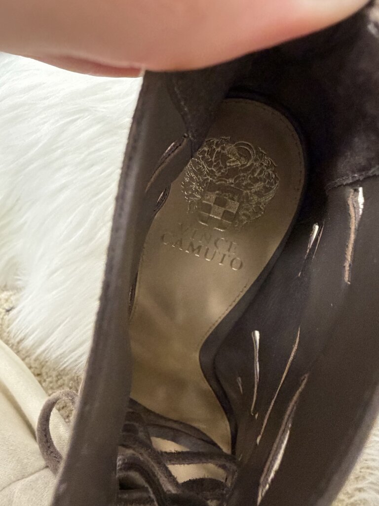 Vince Camuto Taupe Cut Out Black Heel