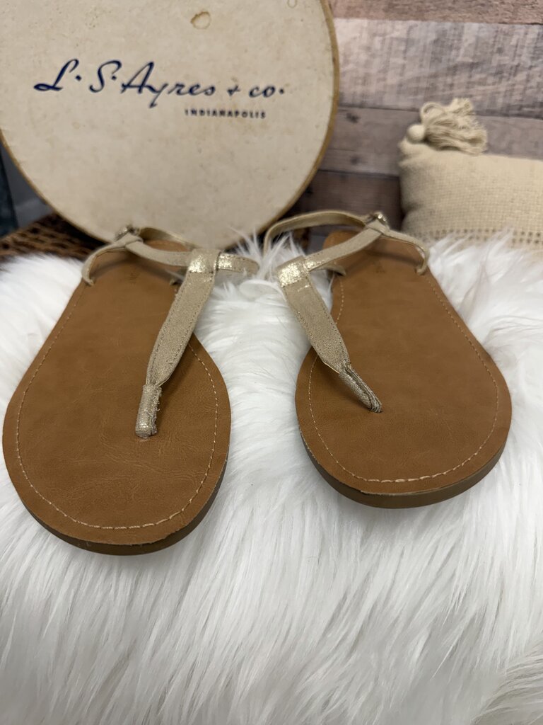 Sun & Stone Gold Metallic T-Strap