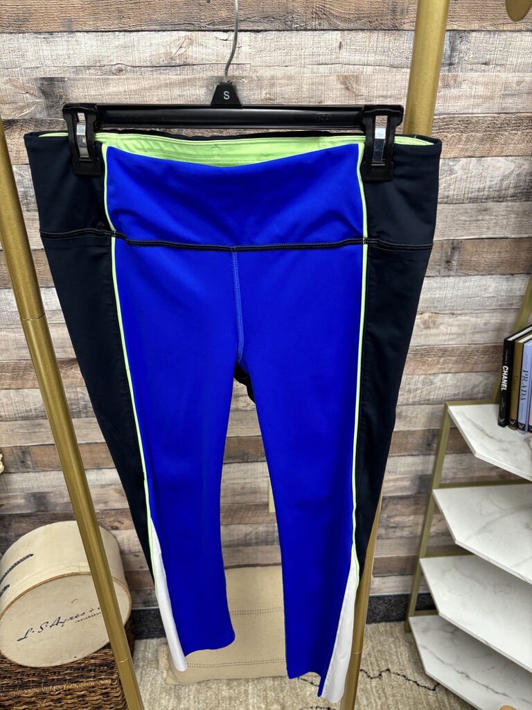 Athleta Velocity Royal Blue & Navy Colorblock Capri Leggings