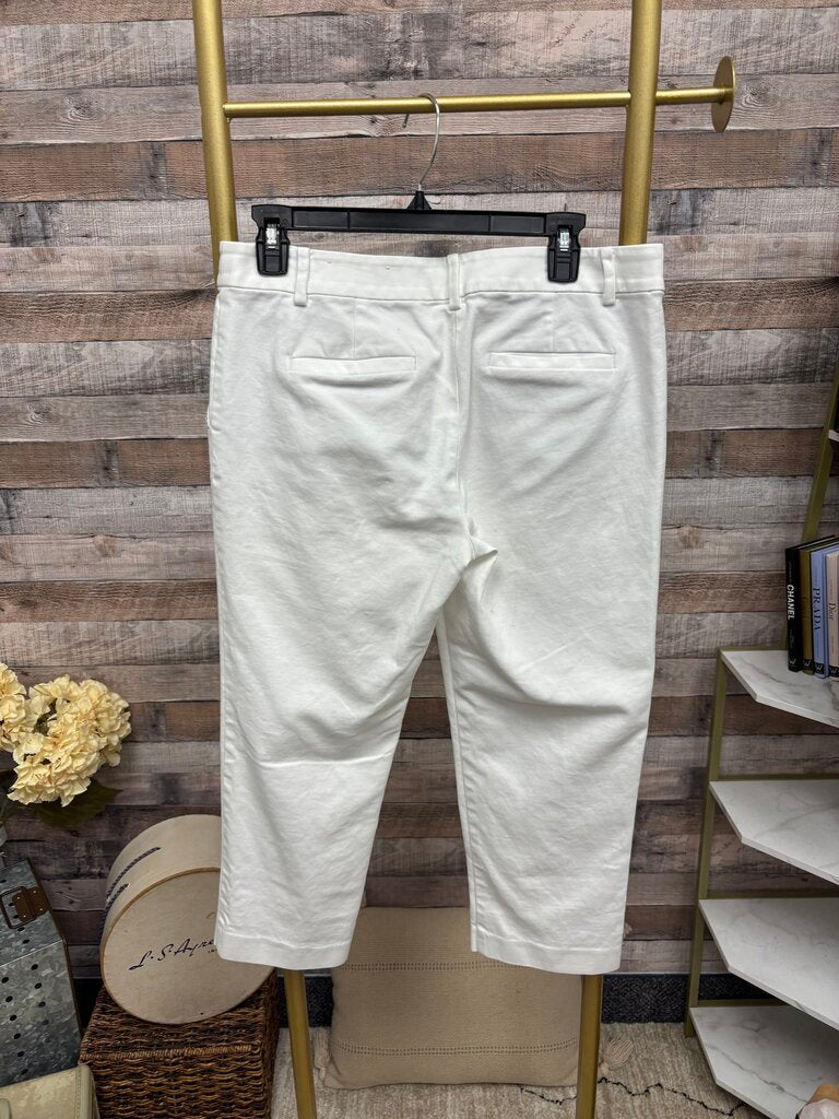 Loft 'Riviera Slim' White Capri Pants