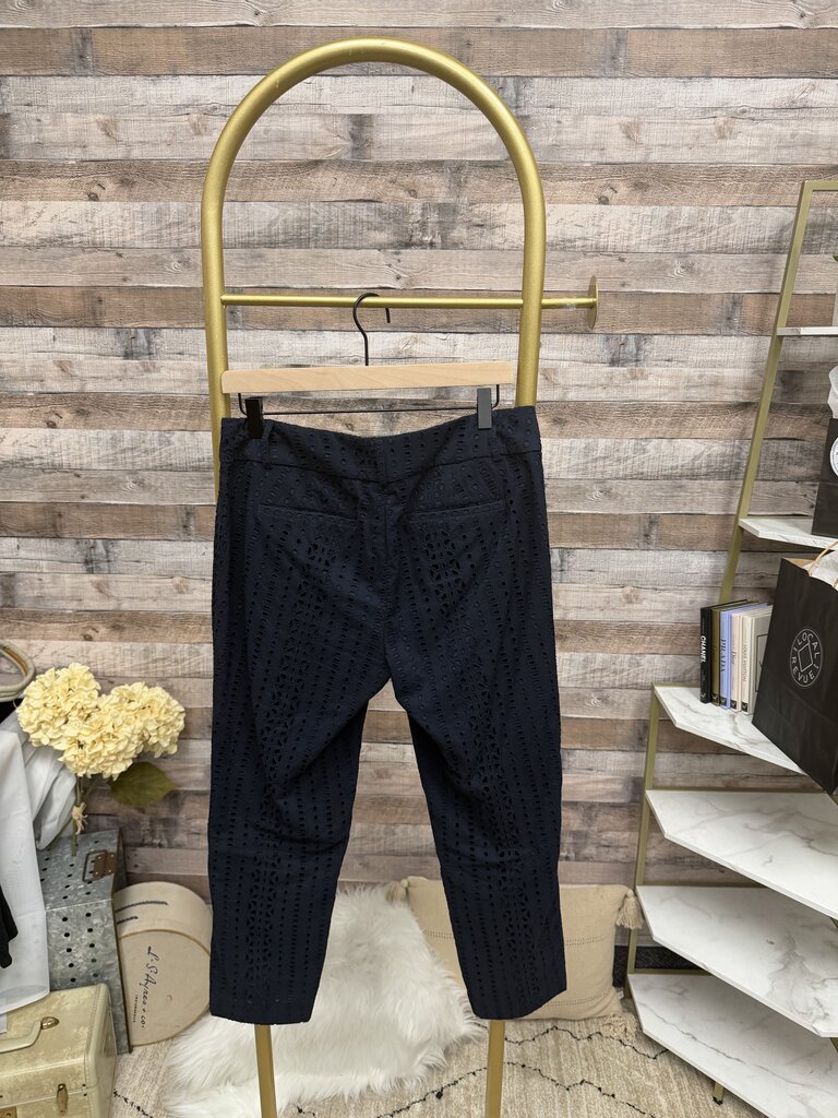 Loft Marisa Riviera Navy Blue Eyelet Detail Pants