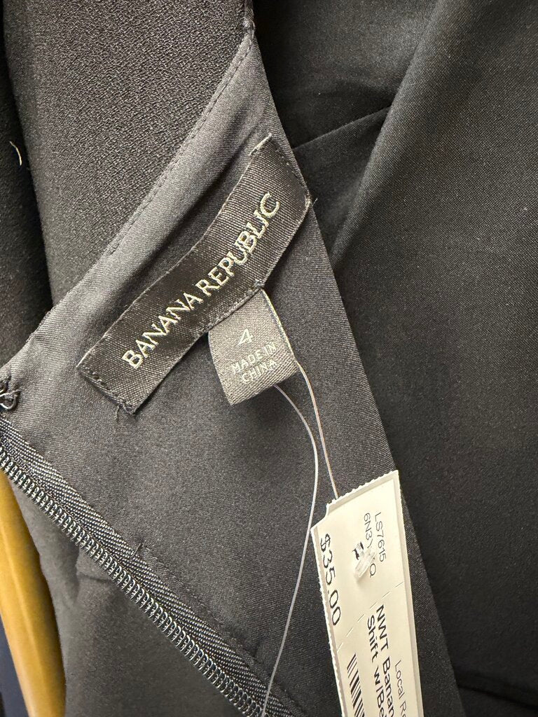 NWT Banana Republic Black Shift w/Bell Sleeves