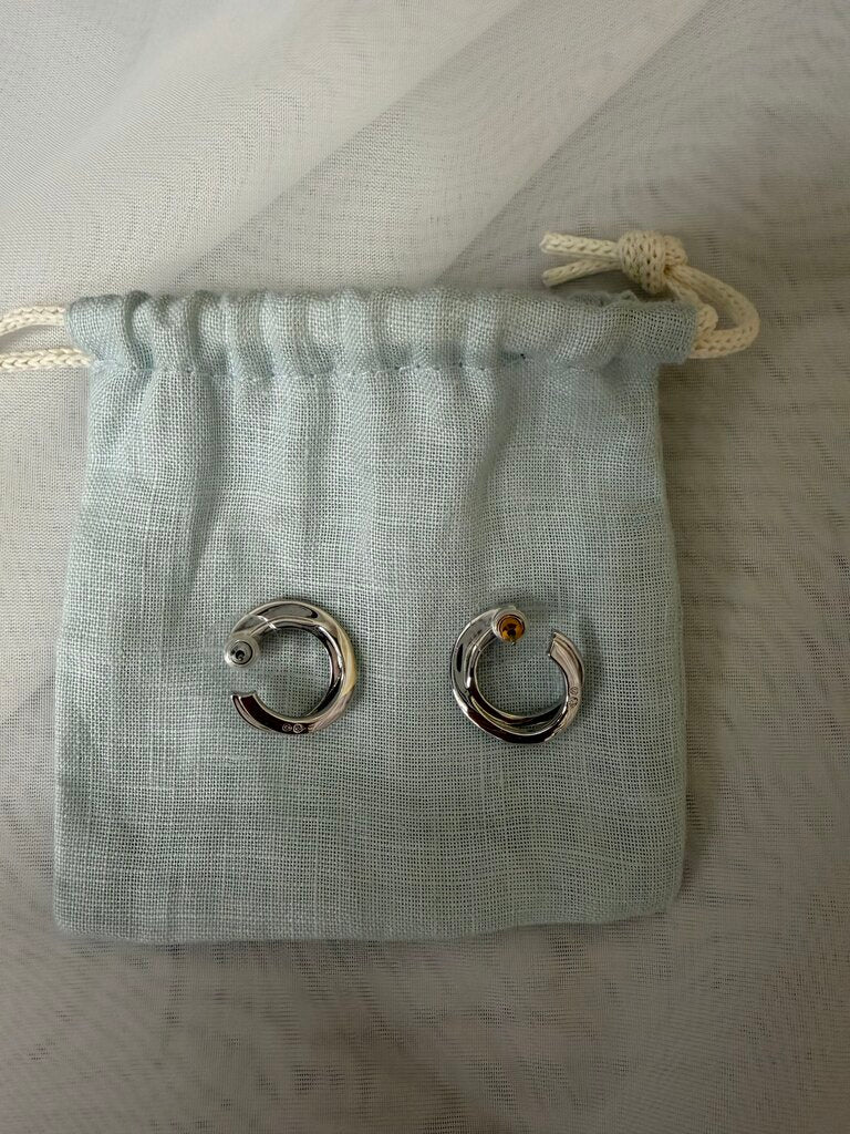 Swarovski Teal Rhodium Hoop Earrings