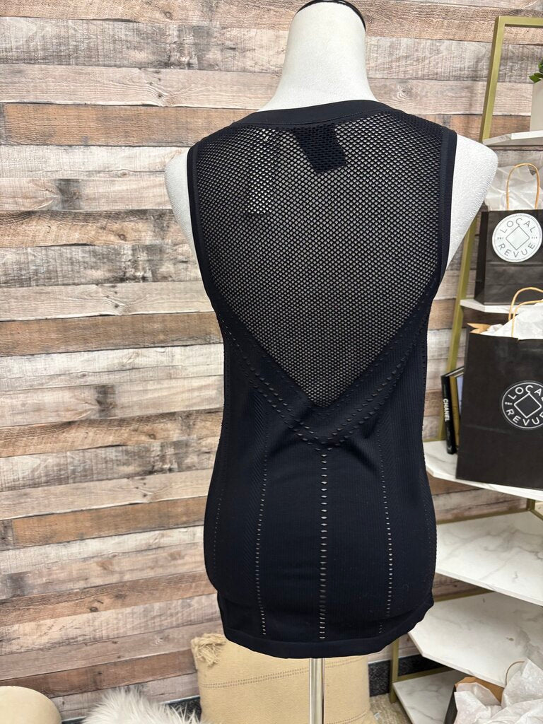 Athleta Black Sleeveless Mesh Tank