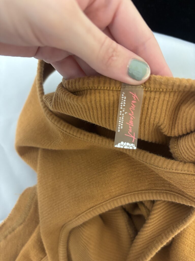 Free People Movement Copper Ribbed Tank