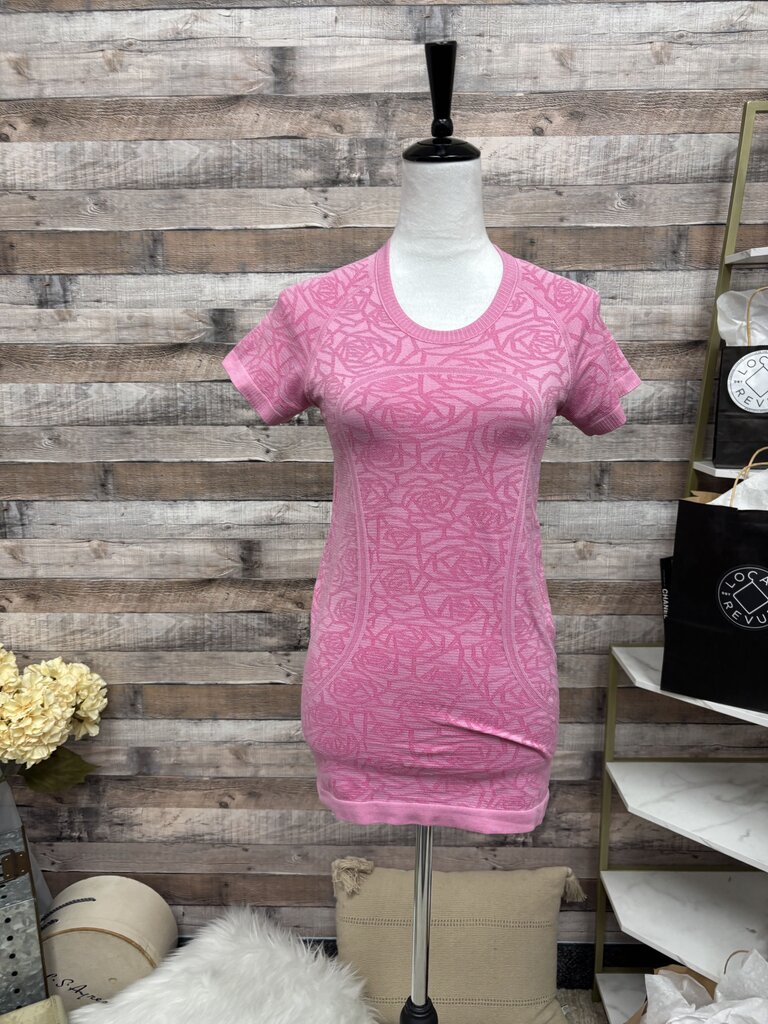 Lululemon Pink Rose Tech Short Sleeve Crew