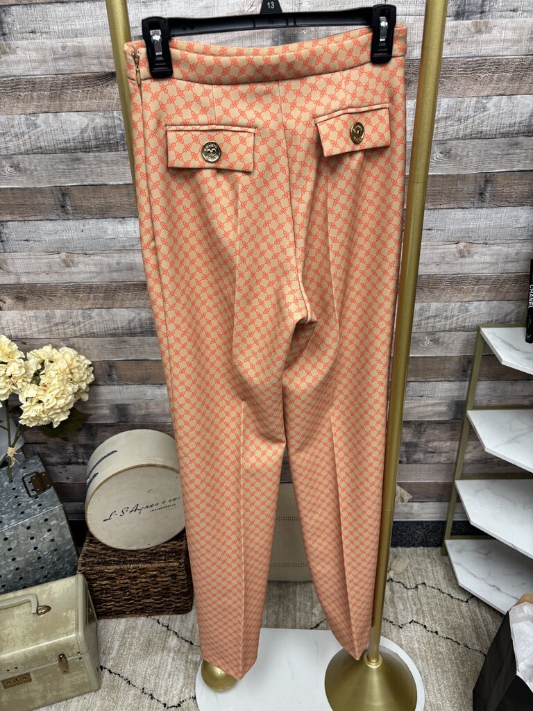 Elisabetta Franchi Tan & Orange Chain Pattern