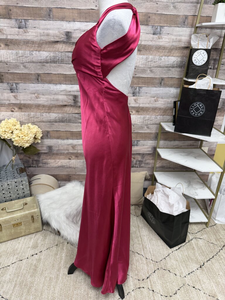 Jessica McClintock for Gunne Sax Fuchsia Satin Dress