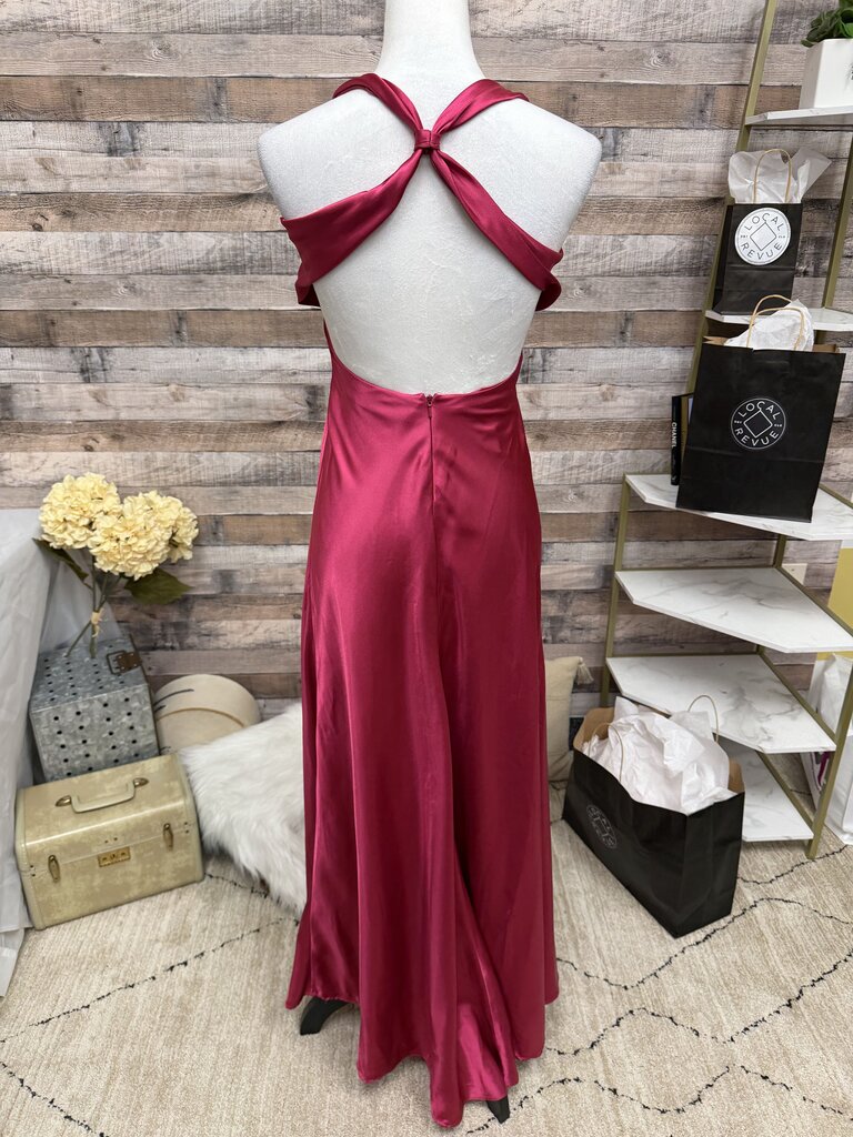 Jessica McClintock for Gunne Sax Fuchsia Satin Dress