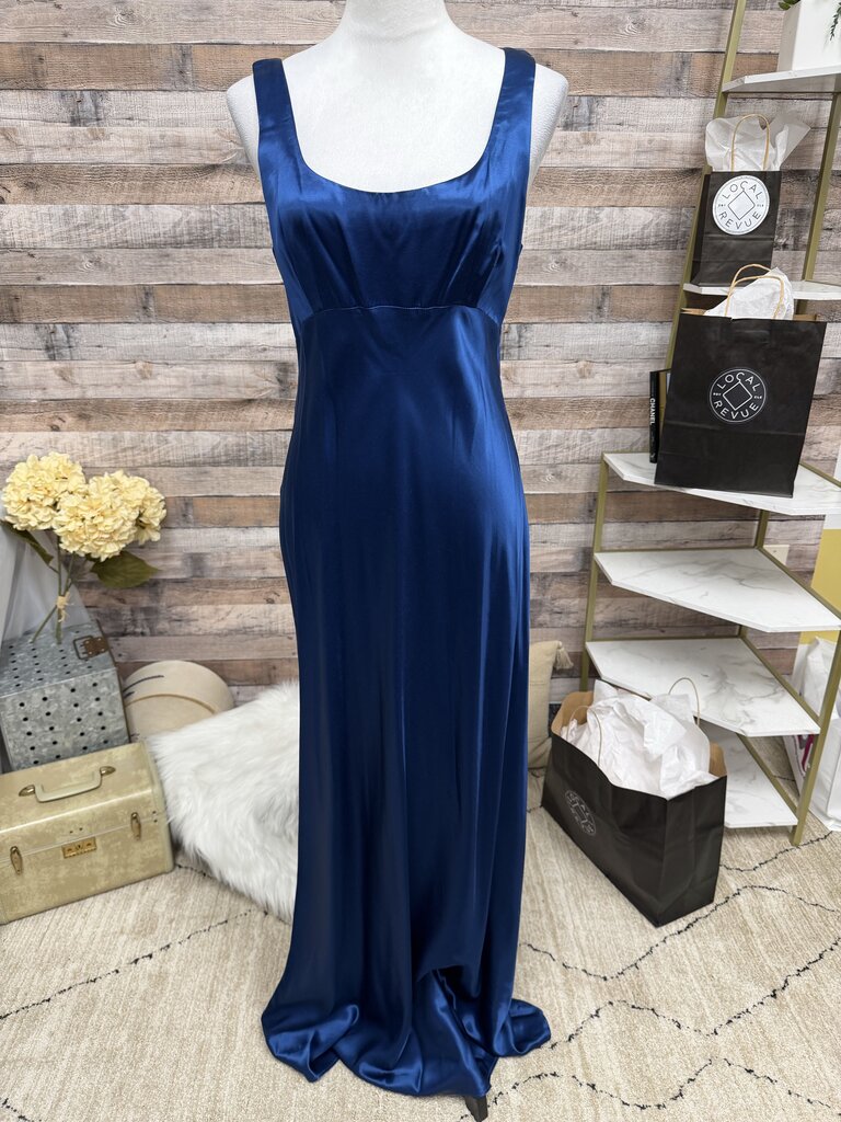 Niki by Niki Livas Royal Blue Satin Evening Gown