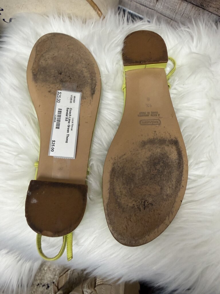 Coach Lime Green Thong Sandal