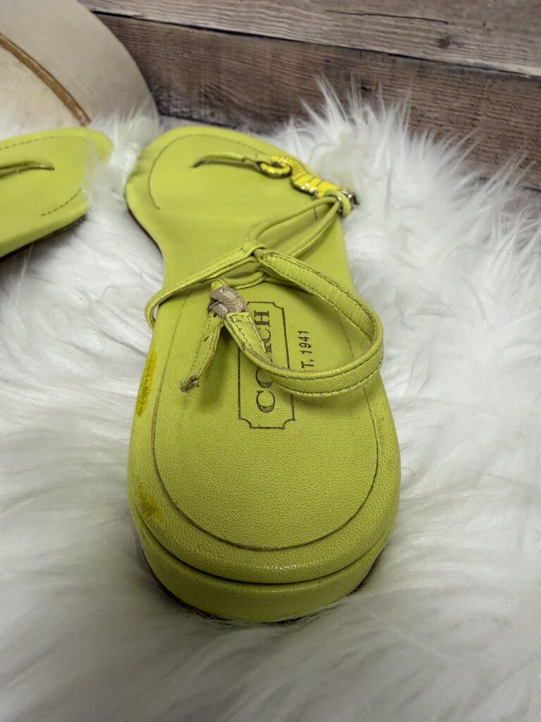 Coach Lime Green Thong Sandal