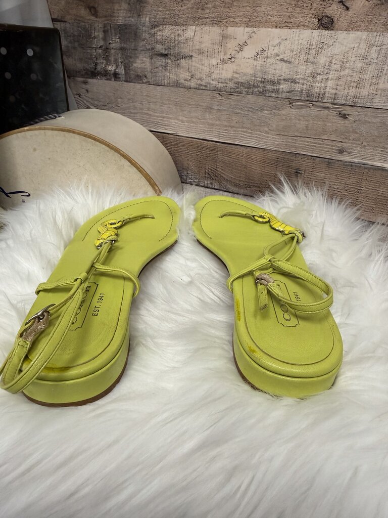 Coach Lime Green Thong Sandal