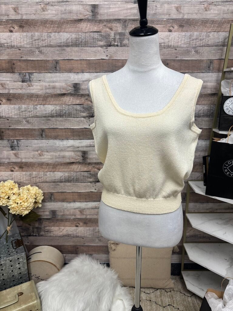 St John Ivory Knit Sleeveless Crop