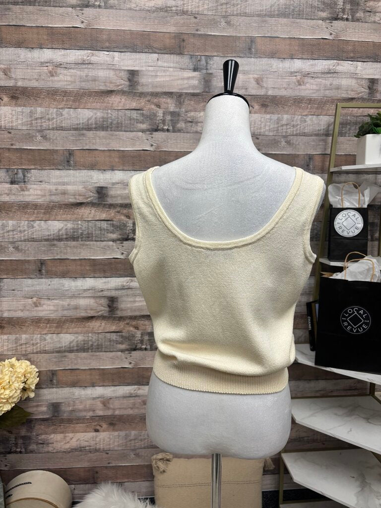 St John Ivory Knit Sleeveless Crop