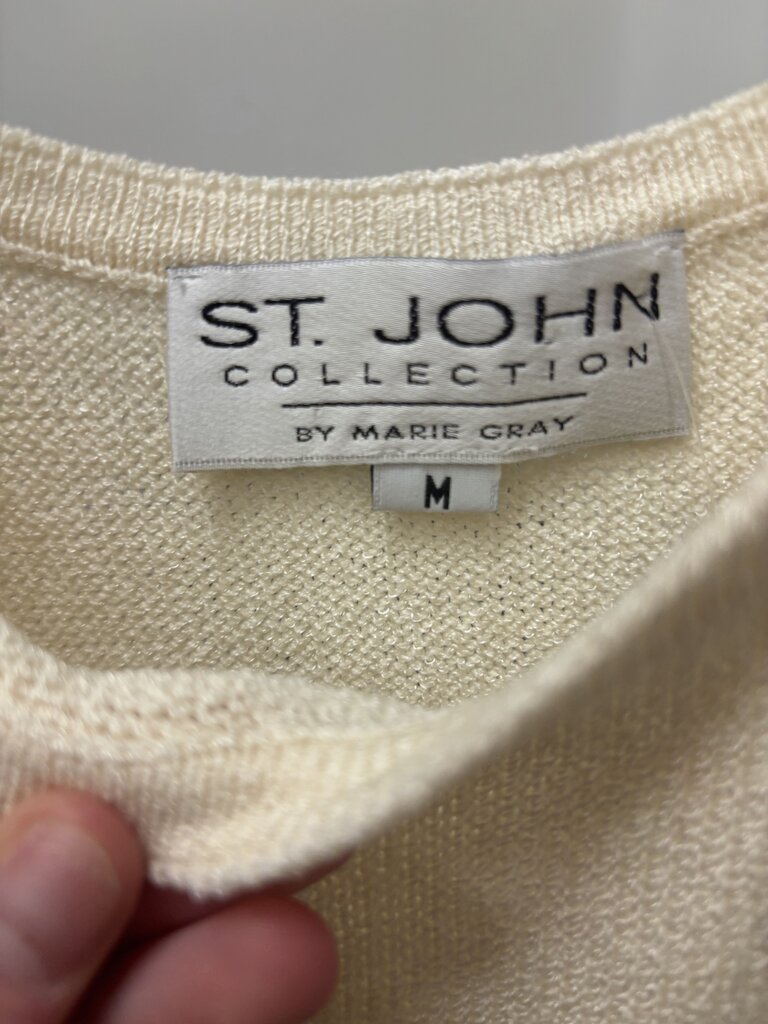 St John Ivory Knit Sleeveless Crop