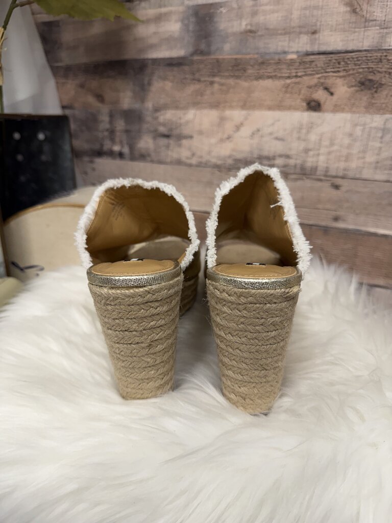 Nine West Gold Metallic Espadrille Wedge