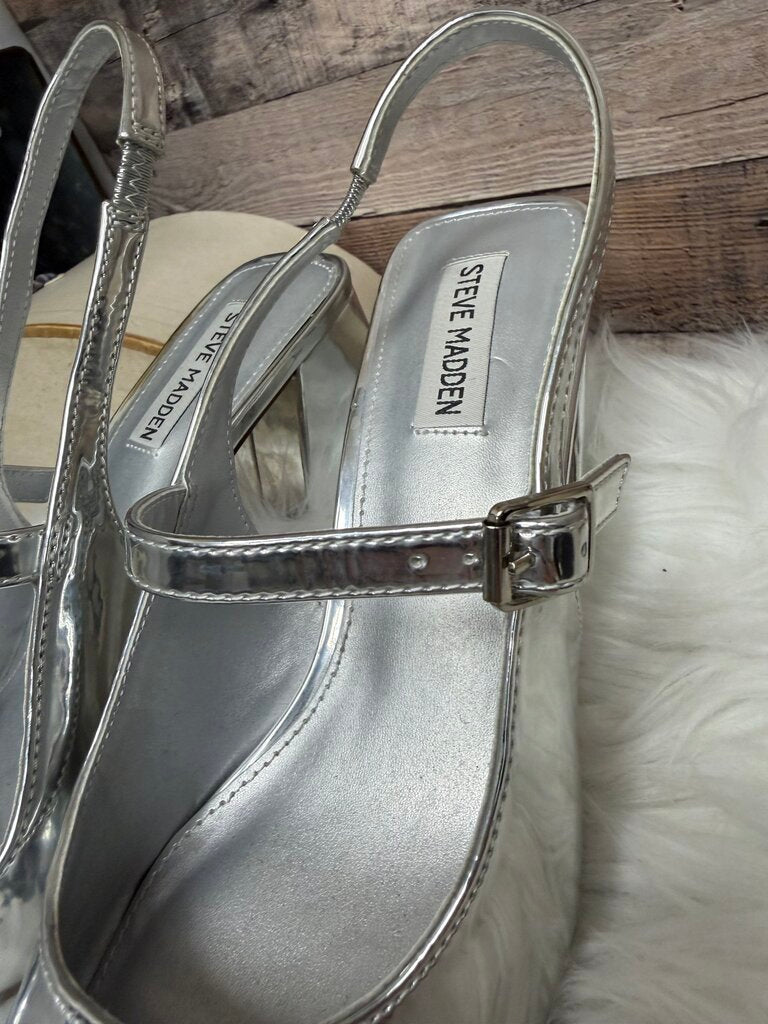 Steve Madden Silver Metallic Pointed Toe
