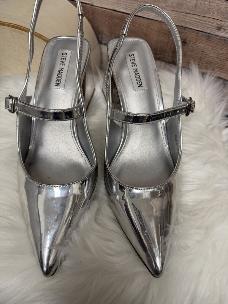 Steve Madden Silver Metallic Pointed Toe