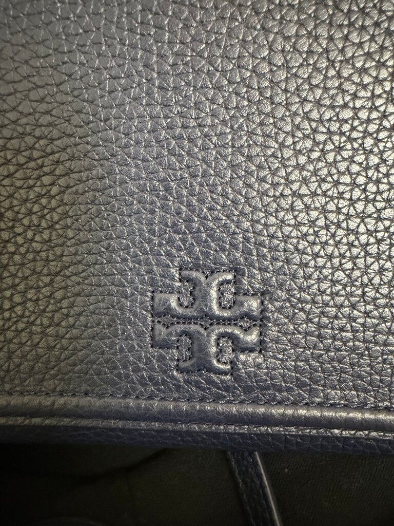 Tory Burch Navy Pebbled Crossbody