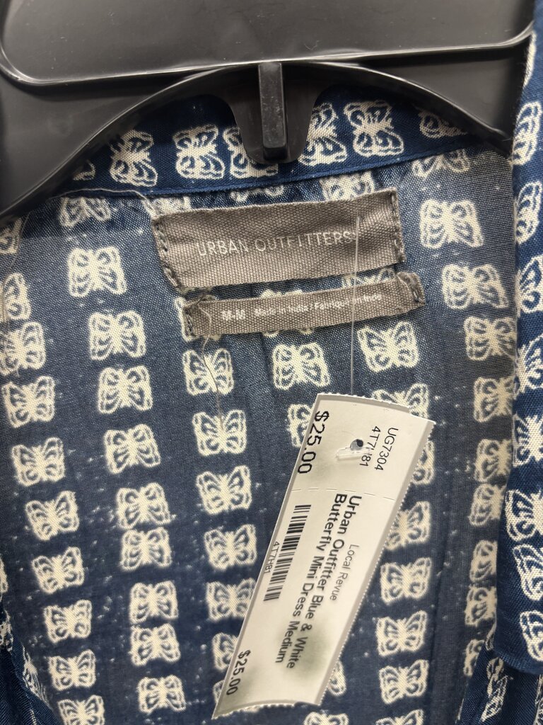 Urban Outfitter Blue & White Butterfly Mini Dress