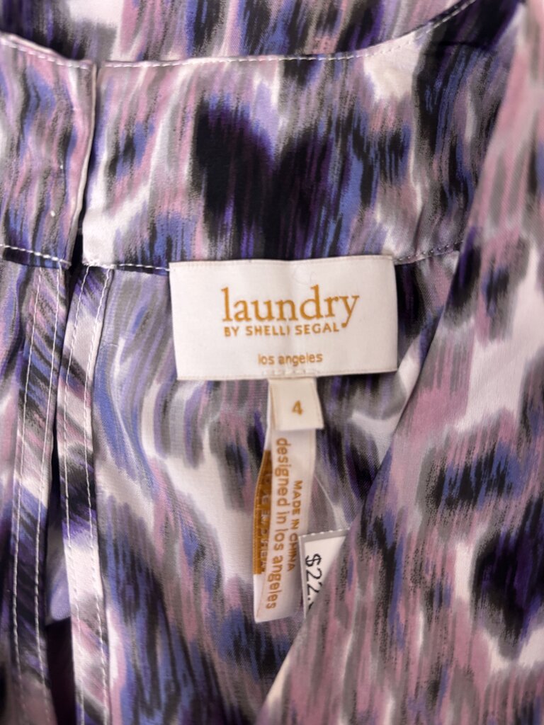 Laundry by Shelli Segal Purple Abstract Sleeveless