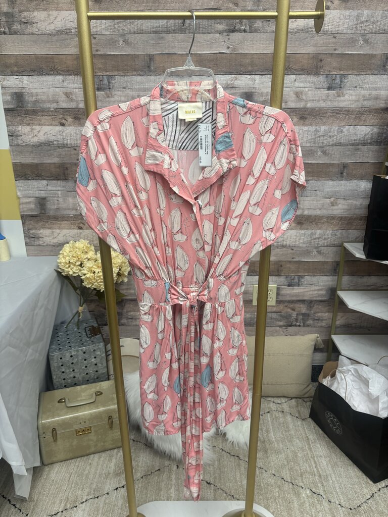Maeve by Anthro Pink w/Anchors Romper