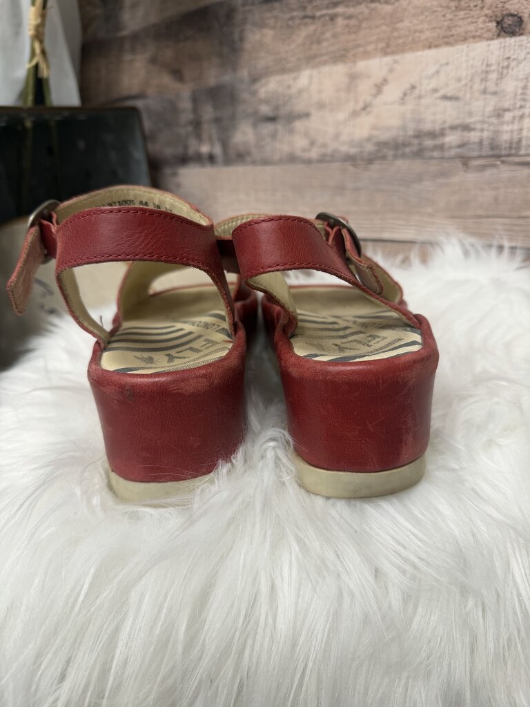 Fly London Red Platform Sandals