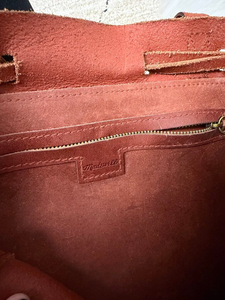 Madewell Rust Leather Drawstring Tote