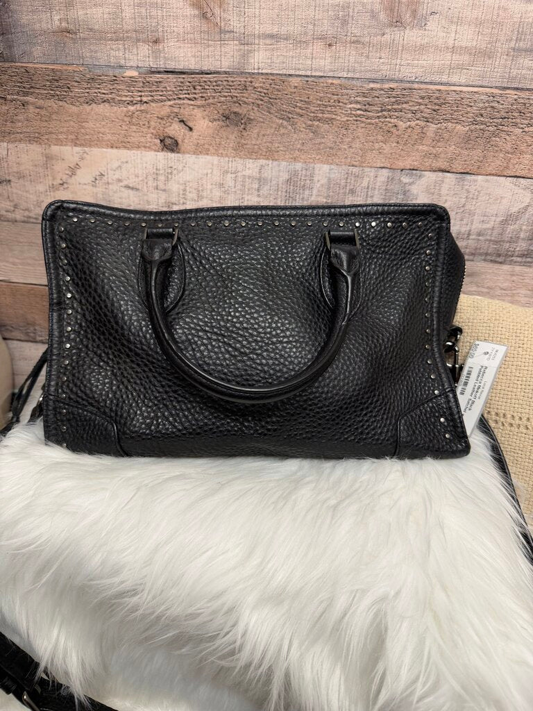 Rebecca Minkoff Black Pebbled Leather Satchel w/Stud Detail