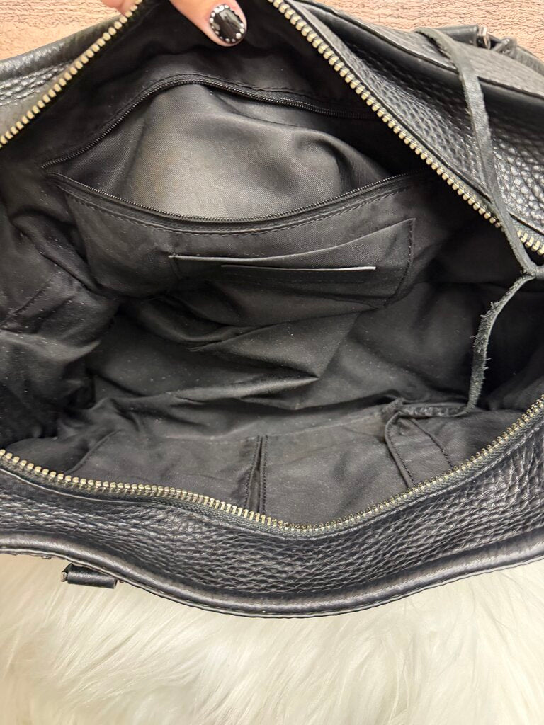 Rebecca Minkoff Black Pebbled Leather Satchel w/Stud Detail