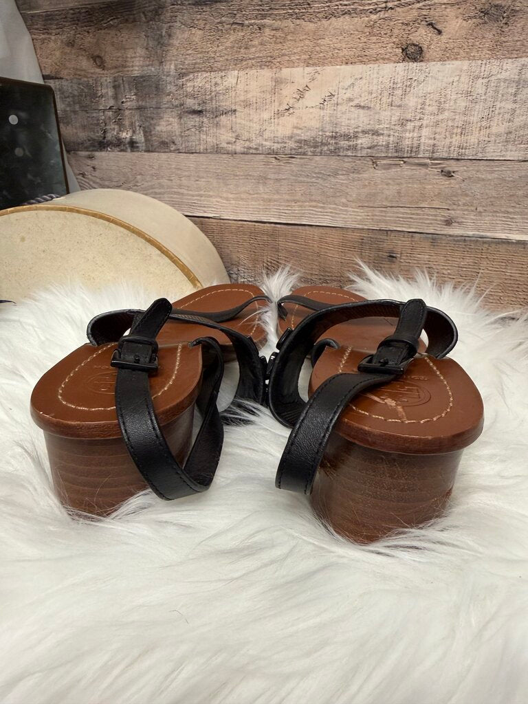 Tory Burch Black Leather Block Heel Sandal