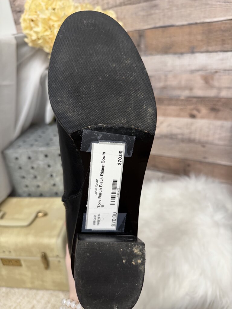 Tory Burch Black Riding Boots