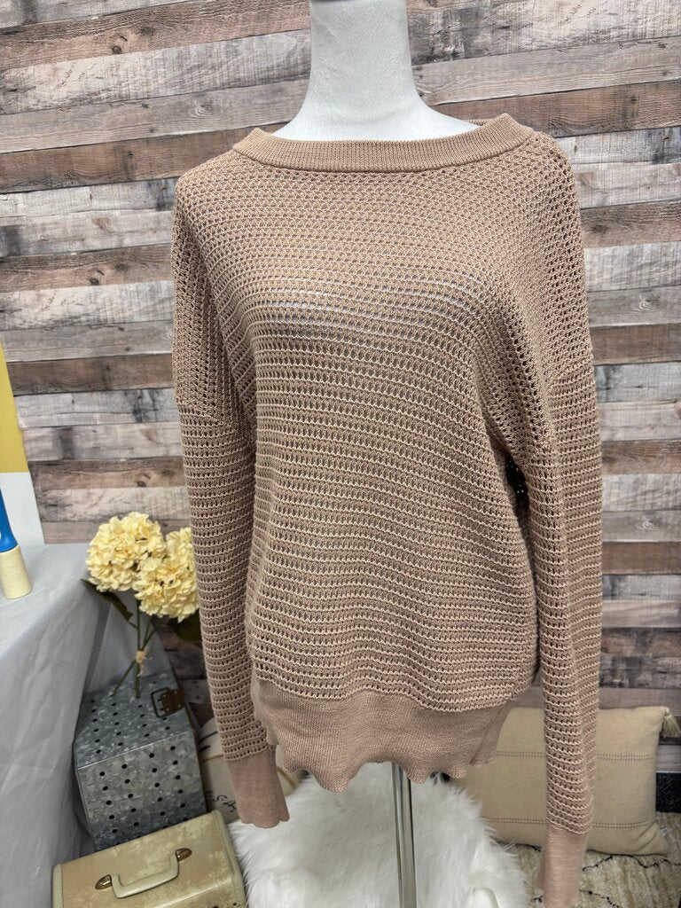 Khaki Crochet Sweater - No Tags