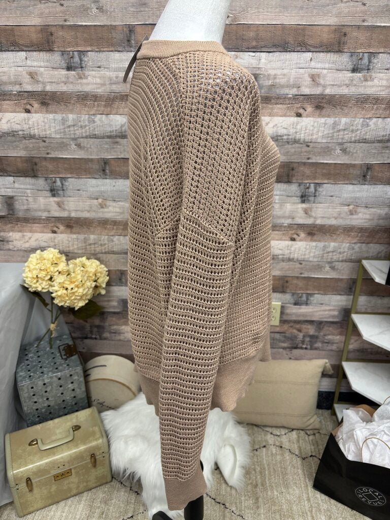 Khaki Crochet Sweater - No Tags