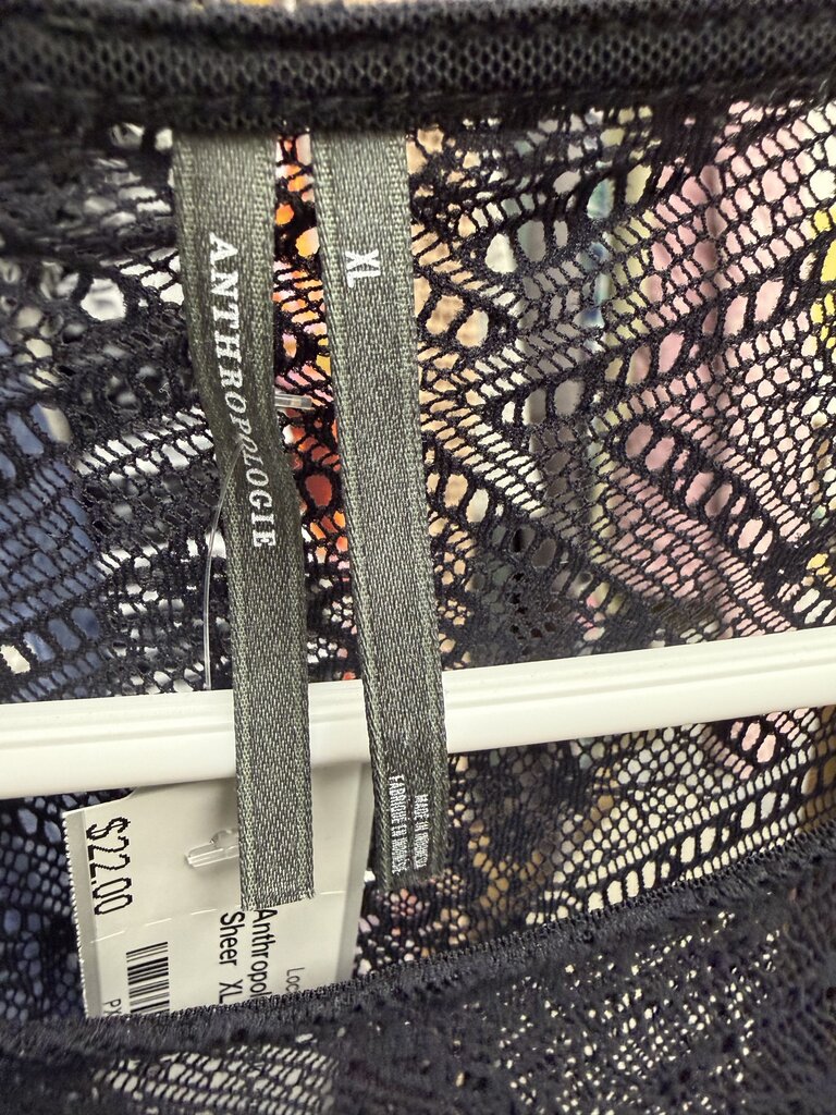 Anthropology Black Lace Sheer