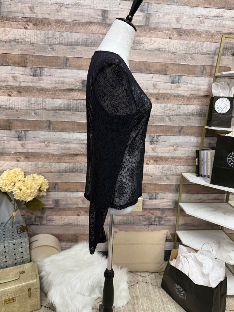 Anthropology Black Lace Sheer