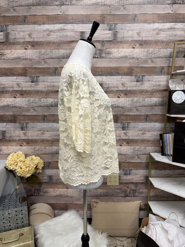 Dolan Anthro Ivory Lace Short Sleeve