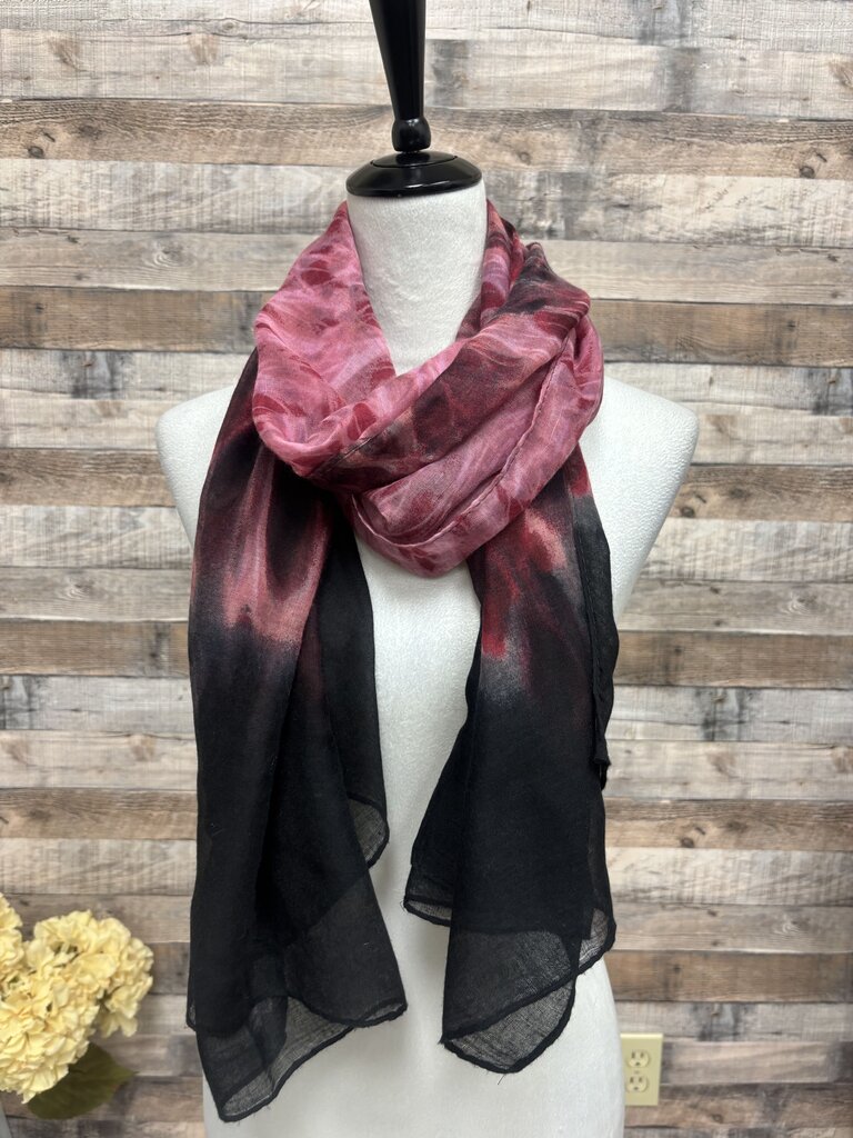 Pink & Black Abstract Pattern Scarf
