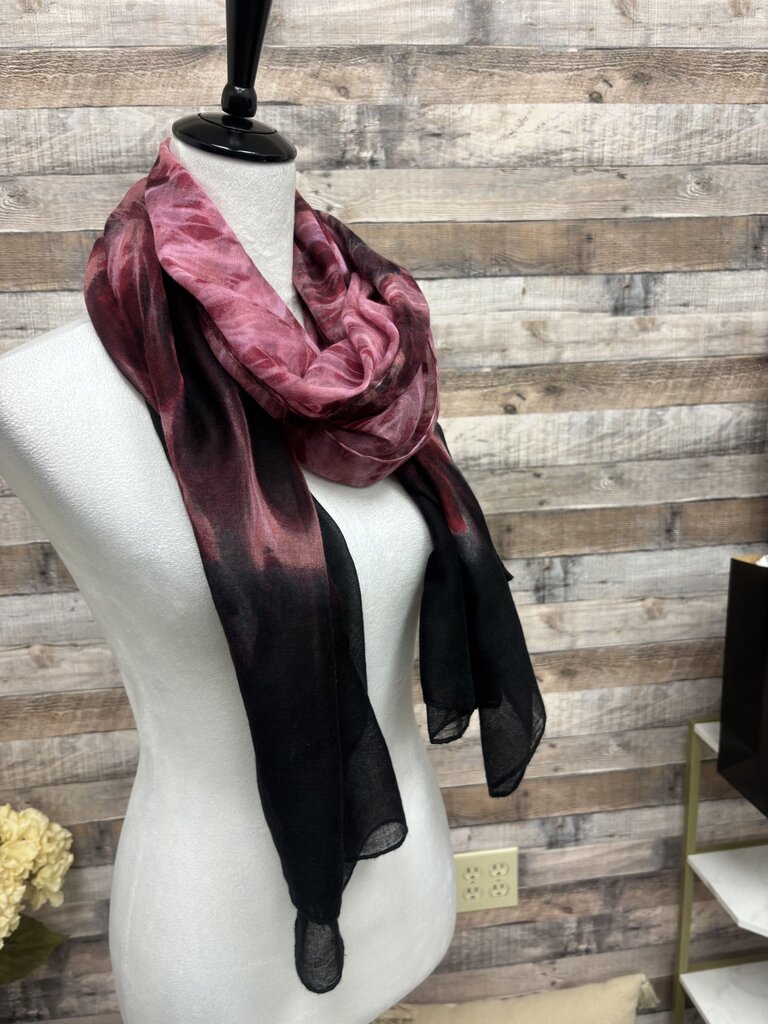 Pink & Black Abstract Pattern Scarf