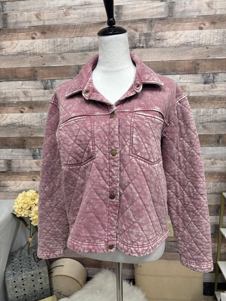 Jane + Delancey Dusty Rose Quilted Jacket
