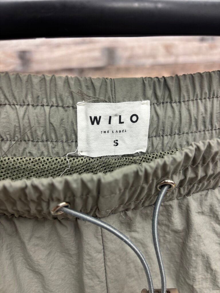 WILO The Label Anthropologie Olive Green Parachute Jogger Pants