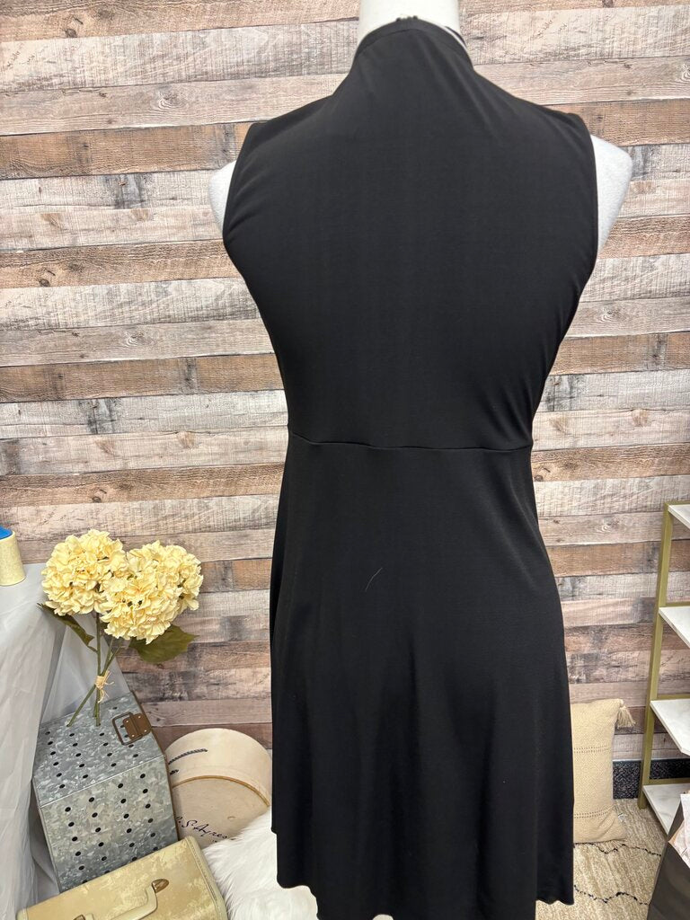 Samuel Dong Black Zippered Sleeveless Dress